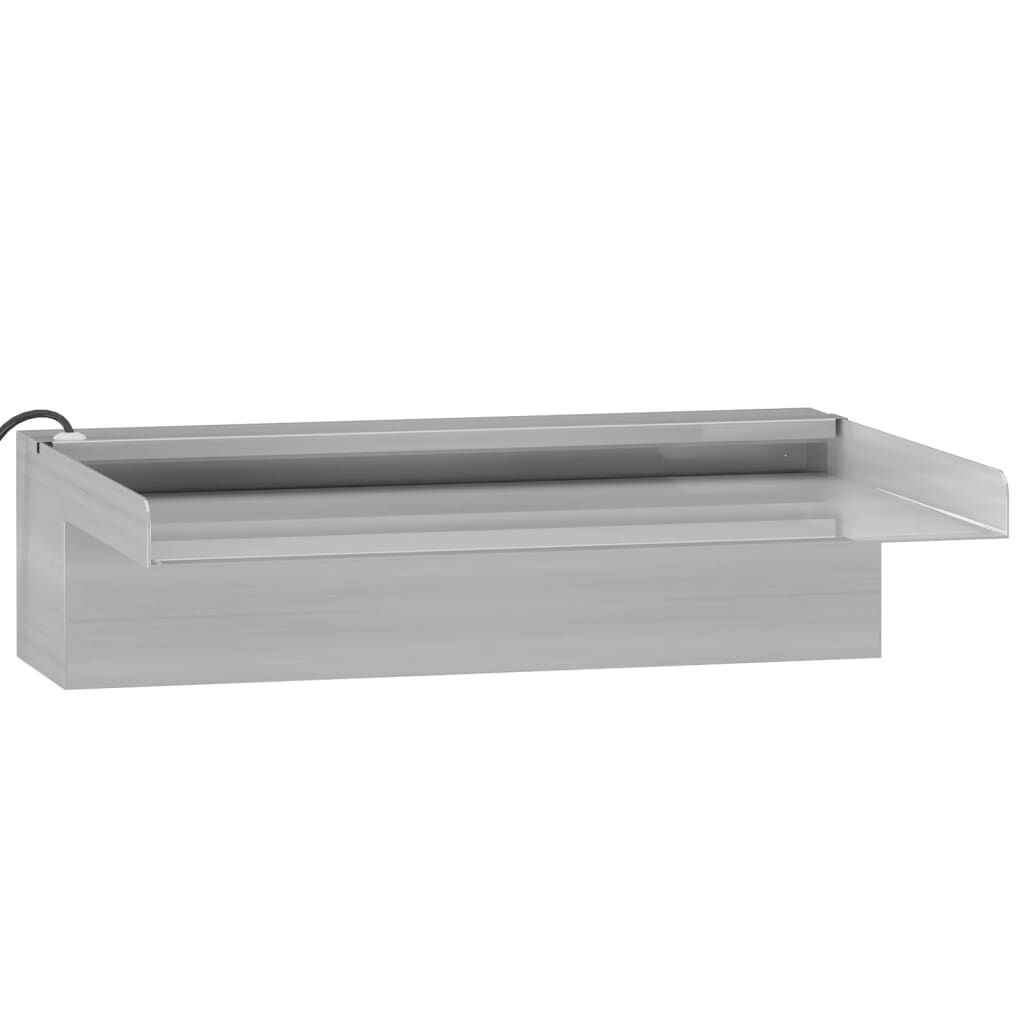 vidaXL Σιντριβάνι Καταρράκτης Πισίνας με RGB LED 30 εκ Ανοξειδ. Ατσάλι