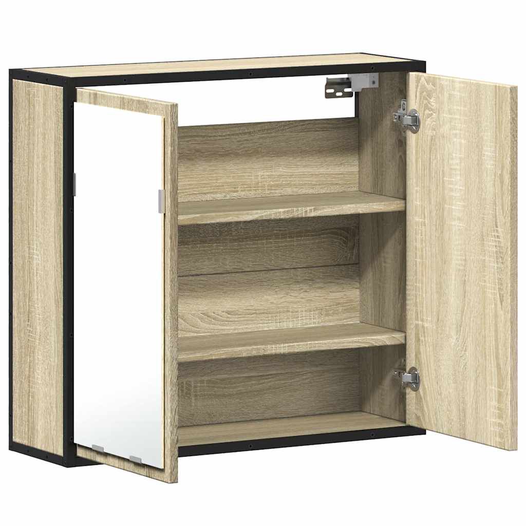 vidaXL Ντουλάπι καθρέφτη μπάνιου Sonoma Oak 65x20x60 cm
