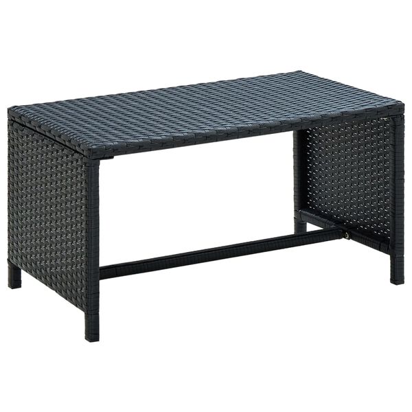 vidaXL Τραπεζάκι Σαλονιού Μαύρο 70 x 40 x 38 εκ. από Συνθετικό Ρατάν