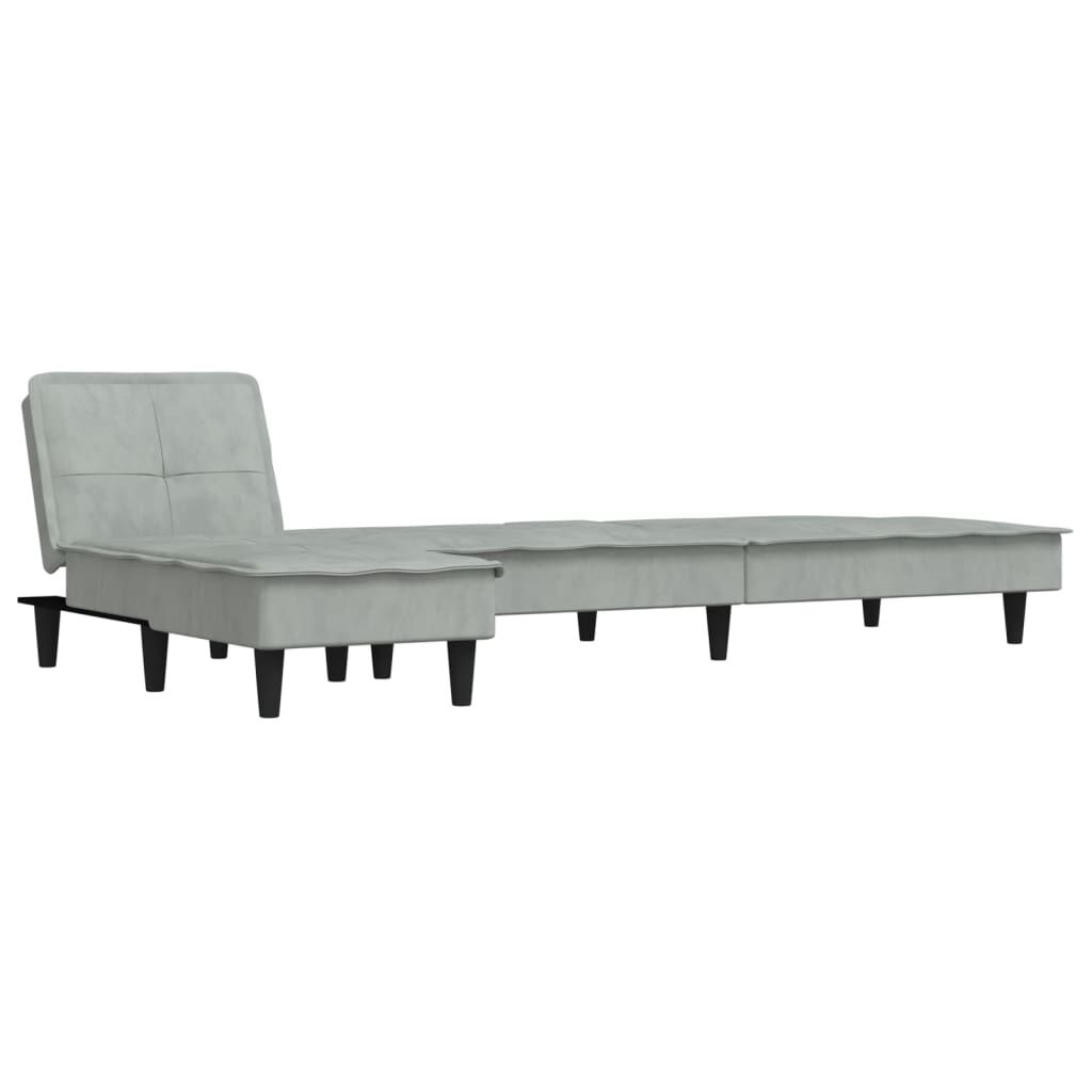 vidaXL Καναπές Κρεβάτι Γωνιακός Αν. Γκρι 255 x 140 x 70 εκ. Βελούδινος