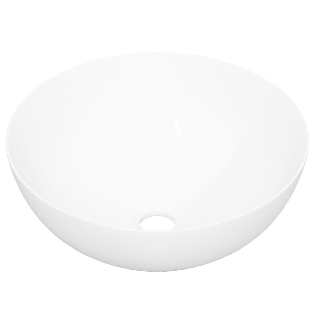 vidaXL Νιπτήρας Στρογγυλός Λευκός 36 x 15 εκ. Κεραμικός