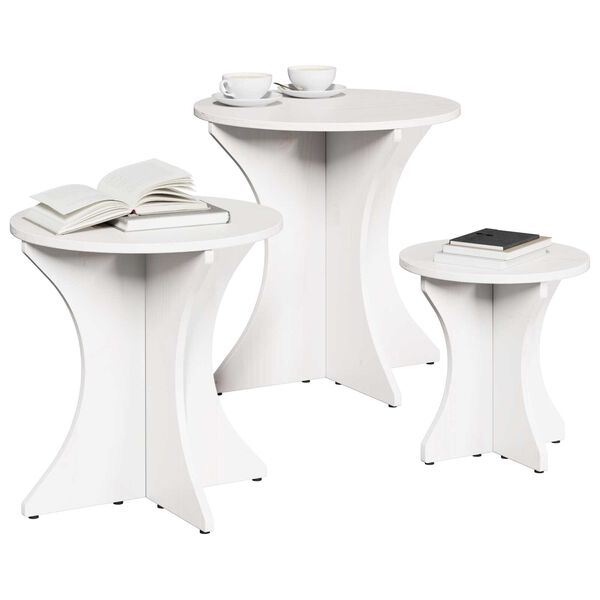 vidaXL Τραπεζάκι σαλονιού 3 pcs Λευκό 46 x 46 x 47 εκ.