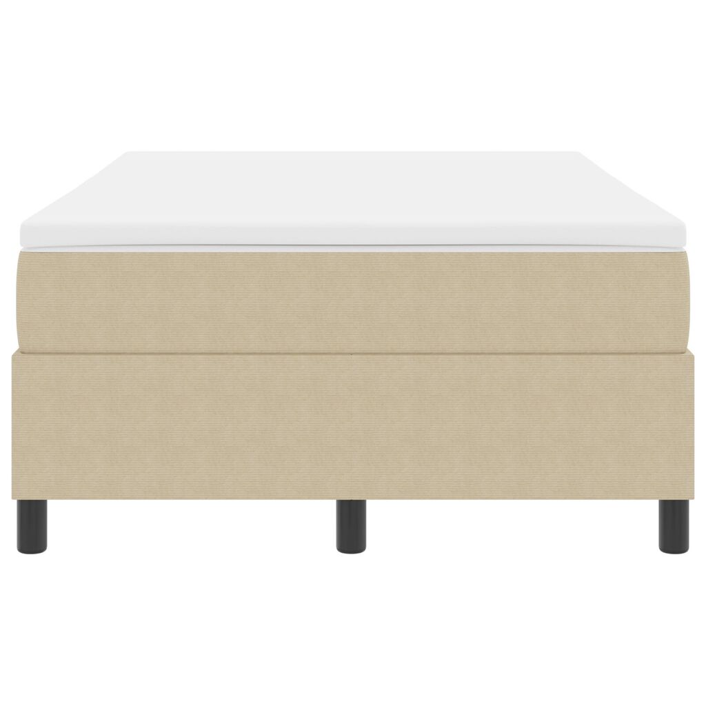 vidaXL Κρεβάτι Box Spring με Στρώμα Λευκό Γκρι 120x200 εκ. Ύφασμα Κοτλέ