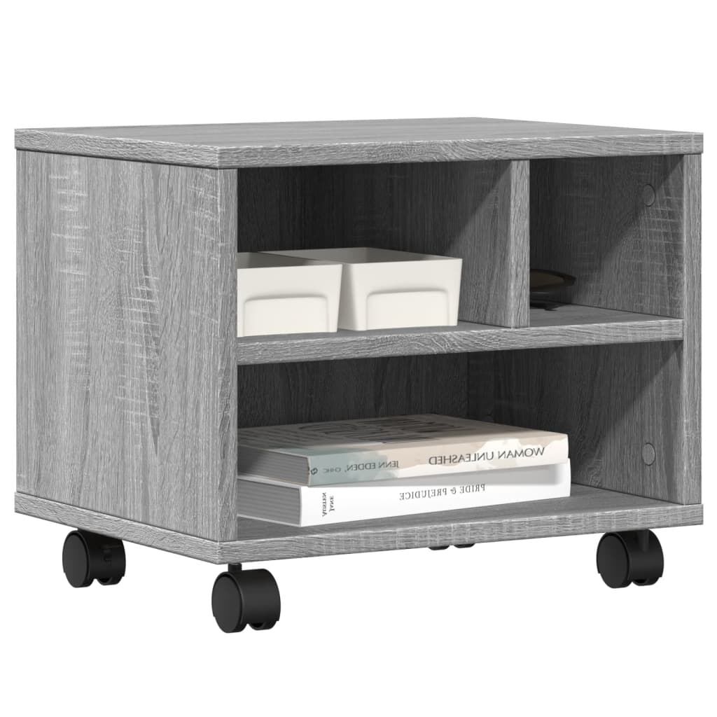 vidaXL Βάση Εκτυπωτή με Ρόδες Γκρι Sonoma 41x32x34,5 εκ.