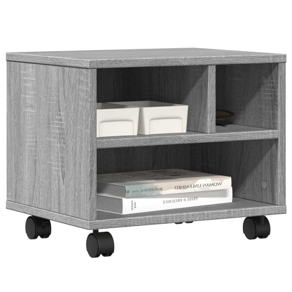 vidaXL Βάση Εκτυπωτή με Ρόδες Γκρι Sonoma 41x32x34,5 εκ.
