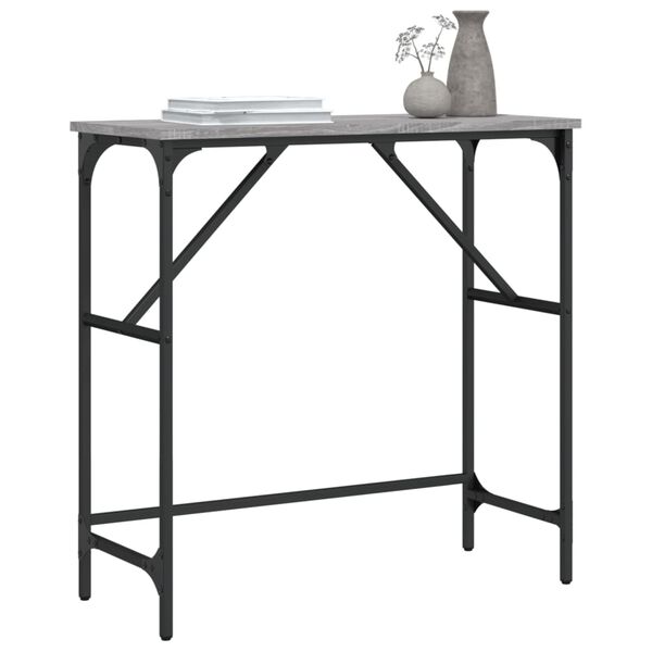 vidaXL Τραπέζι Κονσόλα Γκρι Sonoma 75x32x75 εκ. Επεξεργασμένο Ξύλο