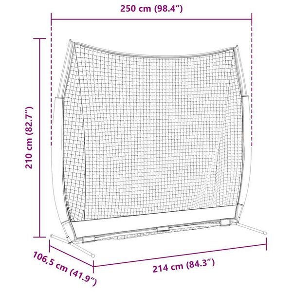 vidaXL Βοηθήματα εκπαίδευσης γκολφ Μαύρο 213 x 213 εκ. Πολυεστέρας