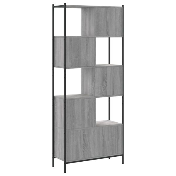 vidaXL Βιβλιοθήκη Γκρι Sonoma 72 x 28 x 172 εκ. από Επεξεργασμένο Ξύλο
