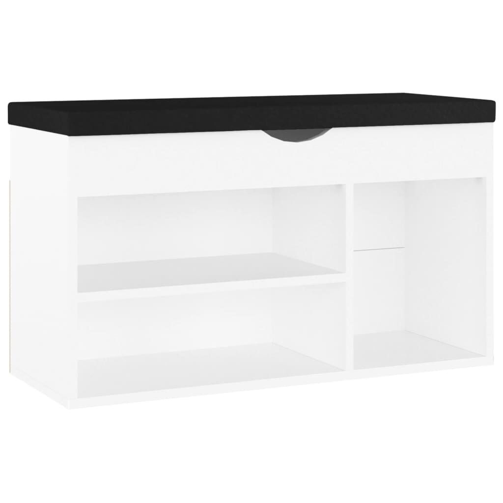vidaXL Παπουτσοθήκη Λευκή 80 x 30 x 47 εκ. Επεξ. Ξύλο με Μαξιλάρι