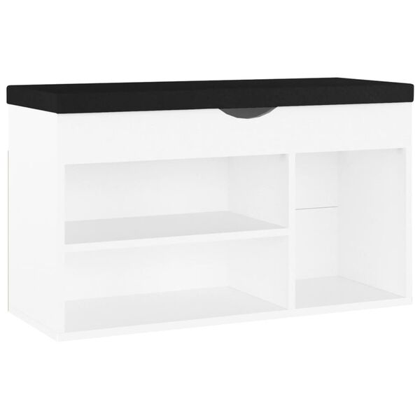 vidaXL Παπουτσοθήκη Λευκή 80 x 30 x 47 εκ. Επεξ. Ξύλο με Μαξιλάρι
