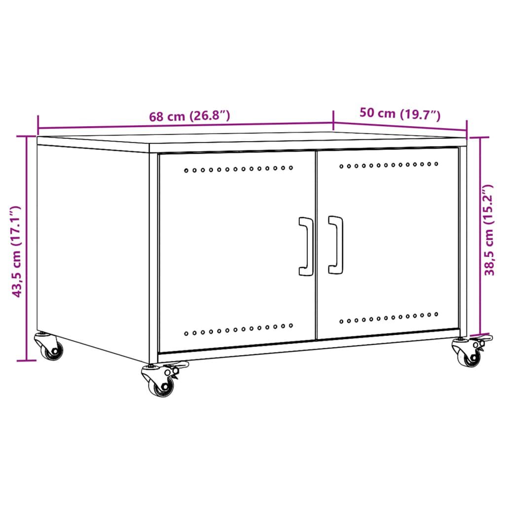 vidaXL Τραπεζάκι Σαλονιού Πράσινο Λαδί 68x50x43,5 εκ. από Ατσάλι