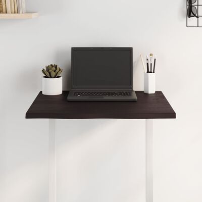 vidaXL Επιφάνεια Τραπεζιού Σκ Καφέ 60x50x2 εκ Επ. Ξύλο Δρυός Live Edge