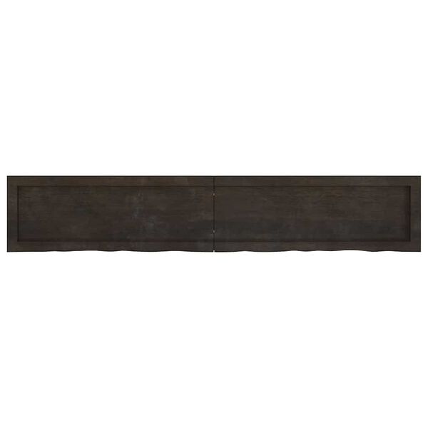 vidaXL Ράφι Τοίχου Σκούρο Καφέ 160x30x(2-6) εκ. Επεξ. Μασίφ Ξύλο Δρυός