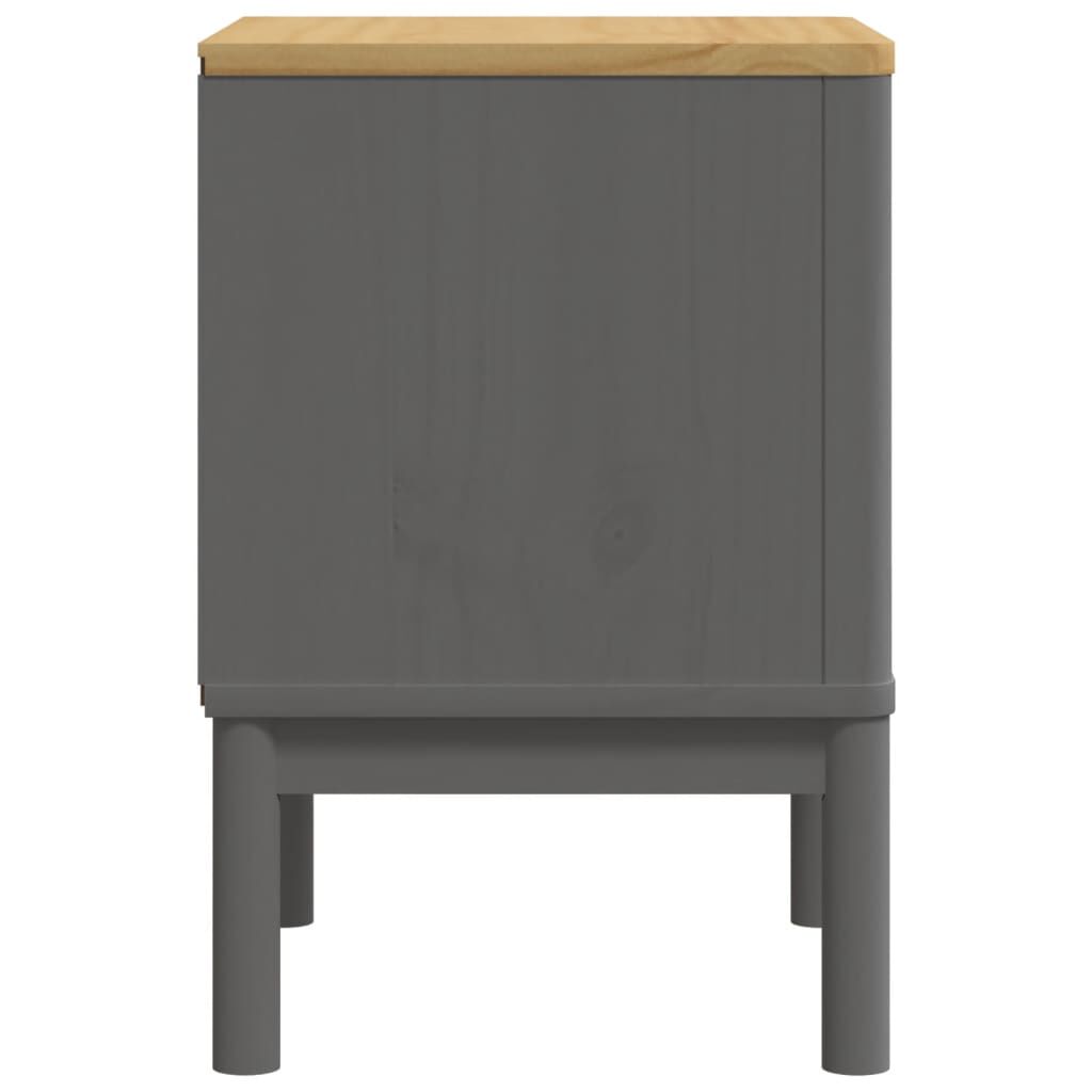 vidaXL Κομοδίνο FLORO Γκρι 45 x 39 x 57 εκ. από Μασίφ Ξύλο Πεύκου