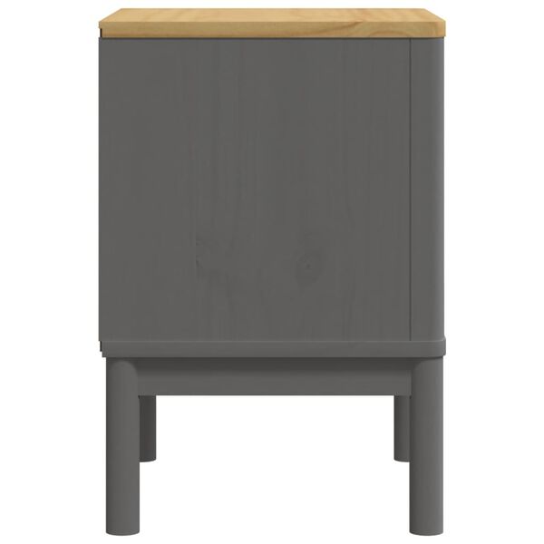 vidaXL Κομοδίνο FLORO Γκρι 45 x 39 x 57 εκ. από Μασίφ Ξύλο Πεύκου