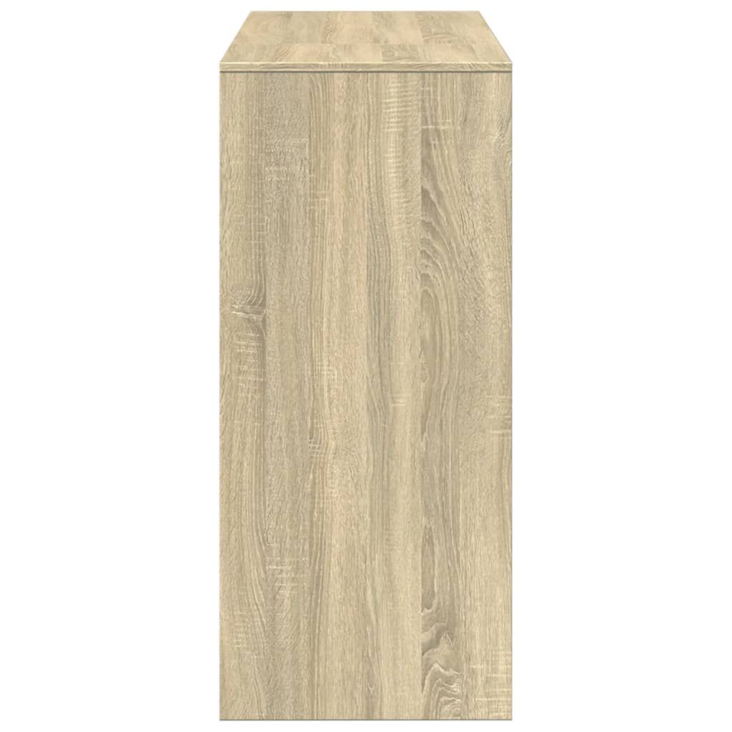 vidaXL Τραπέζι Κονσόλα με Ράφι Sonoma Δρυς 124x46x103,5 εκ Επεξ. Ξύλο
