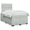vidaXL Κρεβάτι Boxspring με Στρώμα Ανοιχτό Γκρι 120x190 εκ. Βελούδινο