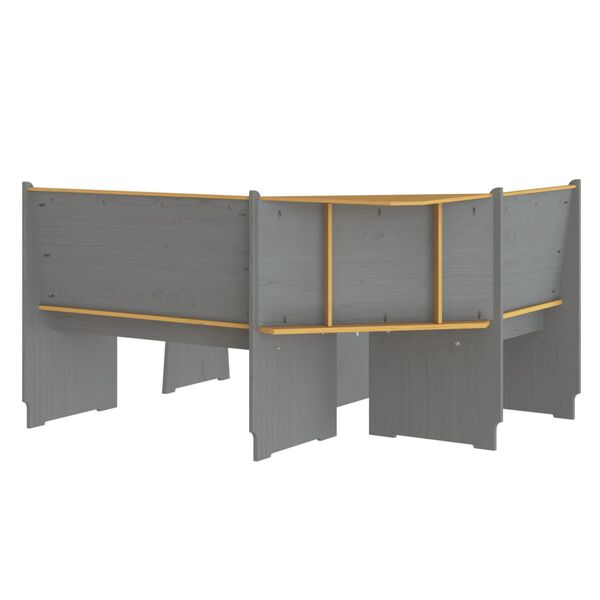 vidaXL Σετ Τραπεζαρίας 3 Τεμαχίων REINE Καφέ Μελί/Γκρι Ξύλο Πεύκου