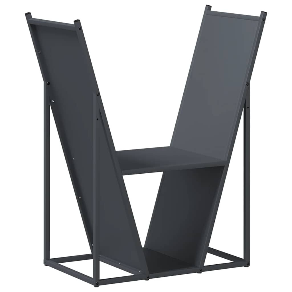 vidaXL Ράφι Καυσόξυλων Ανθρακί 69,5x35x81 εκ. Χάλυβας ψυχρής έλασης
