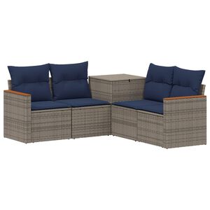 vidaXL &Sigma;&epsilon;&tau; &Kappa;&alpha;&nu;&alpha;&pi;έ 5 &tau;&mu;&chi;. &Gamma;&kappa;&rho;&iota; &kappa;&alpha;&iota; Navy Blue &Pi;&omicron;&lambda;&upsilon;-&rho;&alpha;&kappa;ί &kappa;&alpha;&iota; &Chi;ά&lambda;&upsilon;&beta;&alpha;&sigmaf;