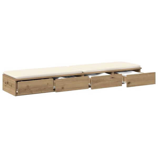 vidaXL Συρτάρια κρεβατιού με συρτάρι artisan δρυς 160 x 36.5 x 16.5 εκ