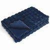 vidaXL Ψεύτικη κουβέρτα από κουνέλι 4 pcs Θαλασσί Μπλε 130 x 150 cm