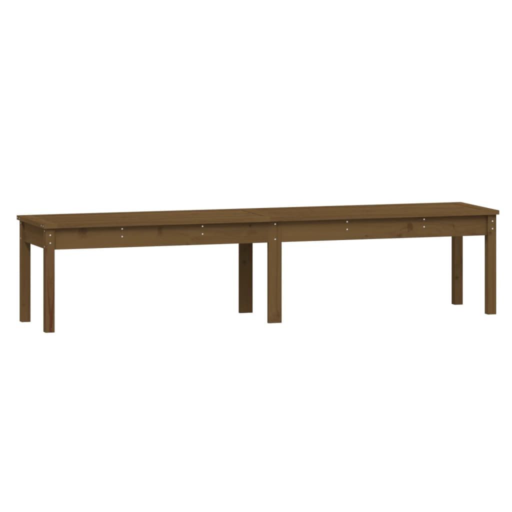 vidaXL Πάγκος Κήπου Διθέσιος Μελί 203,5x44x45 εκ. Μασίφ Ξύλο Πεύκου
