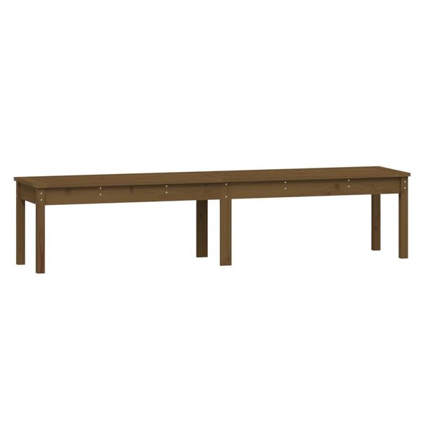 vidaXL Πάγκος Κήπου Διθέσιος Μελί 203,5x44x45 εκ. Μασίφ Ξύλο Πεύκου