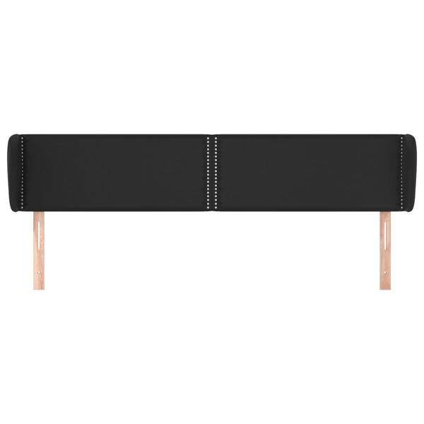 vidaXL Κεφαλάρι με Πτερύγια Μαύρο 163x23x78/88 εκ. Συνθετικό Δέρμα
