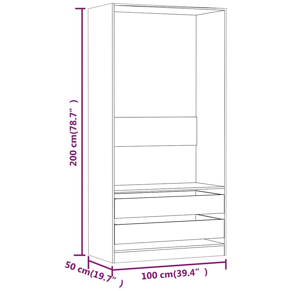 vidaXL Ντουλάπα Καπνιστή Δρυς 100x50x200 εκ. από Επεξεργασμένο Ξύλο