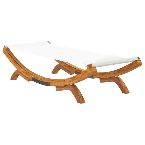 vidaXL Ξαπλώστρα Εξ. Χώρου Κρεμ 100x188,5x44 εκ. Μασίφ Λυγισμένο Ξύλο