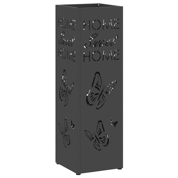 vidaXL Σχέδιο & βάση αποθήκευσης Μαύρο 15.5 x 15.5 x 49 εκ Ατσάλι