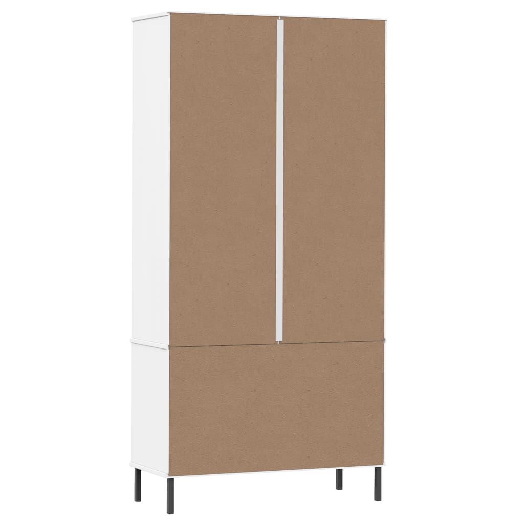 vidaXL Βιβλιοθήκη OSLO Λευκή 85x35x172,5 εκ. Μασίφ Ξύλο με Μετ. Πόδια