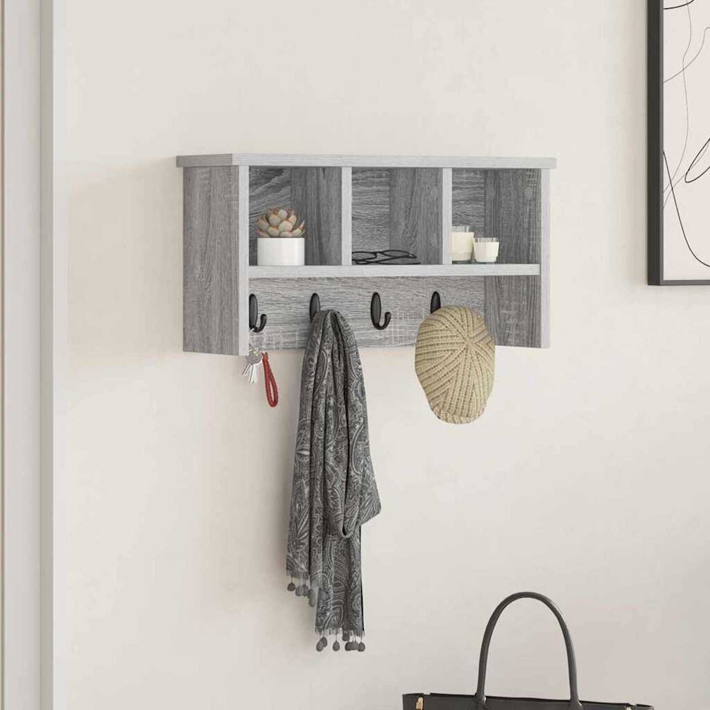 vidaXL Τοίχου Κρεμάστρα Γκρι sonoma 50 x 16 x 26 εκ Επεξεργασμένο ξύλο