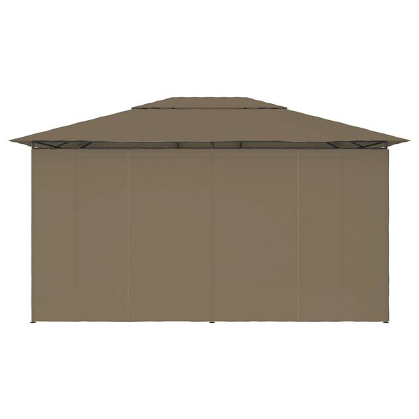 vidaXL Τέντα Εκδηλώσεων Κήπου με Κουρτίνες Taupe 4 x 3 μ. 180 γρ/μ²