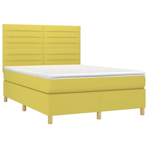 vidaXL &Kappa;&rho;&epsilon;&beta;ά&tau;&iota; Boxspring &mu;&epsilon; &Sigma;&tau;&rho;ώ&mu;&alpha; & LED &Pi;&rho;ά&sigma;&iota;&nu;&omicron; 140x200 &epsilon;&kappa; &Upsilon;&phi;&alpha;&sigma;&mu;ά&tau;&iota;&nu;&omicron;