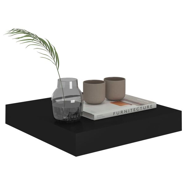 vidaXL Ράφι Τοίχου Μαύρο 23x23,5x3,8 εκ. MDF