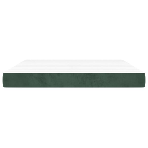 vidaXL Στρώμα με Pocket Springs Σκούρο Πράσινο 160x200x20εκ. Βελούδινο