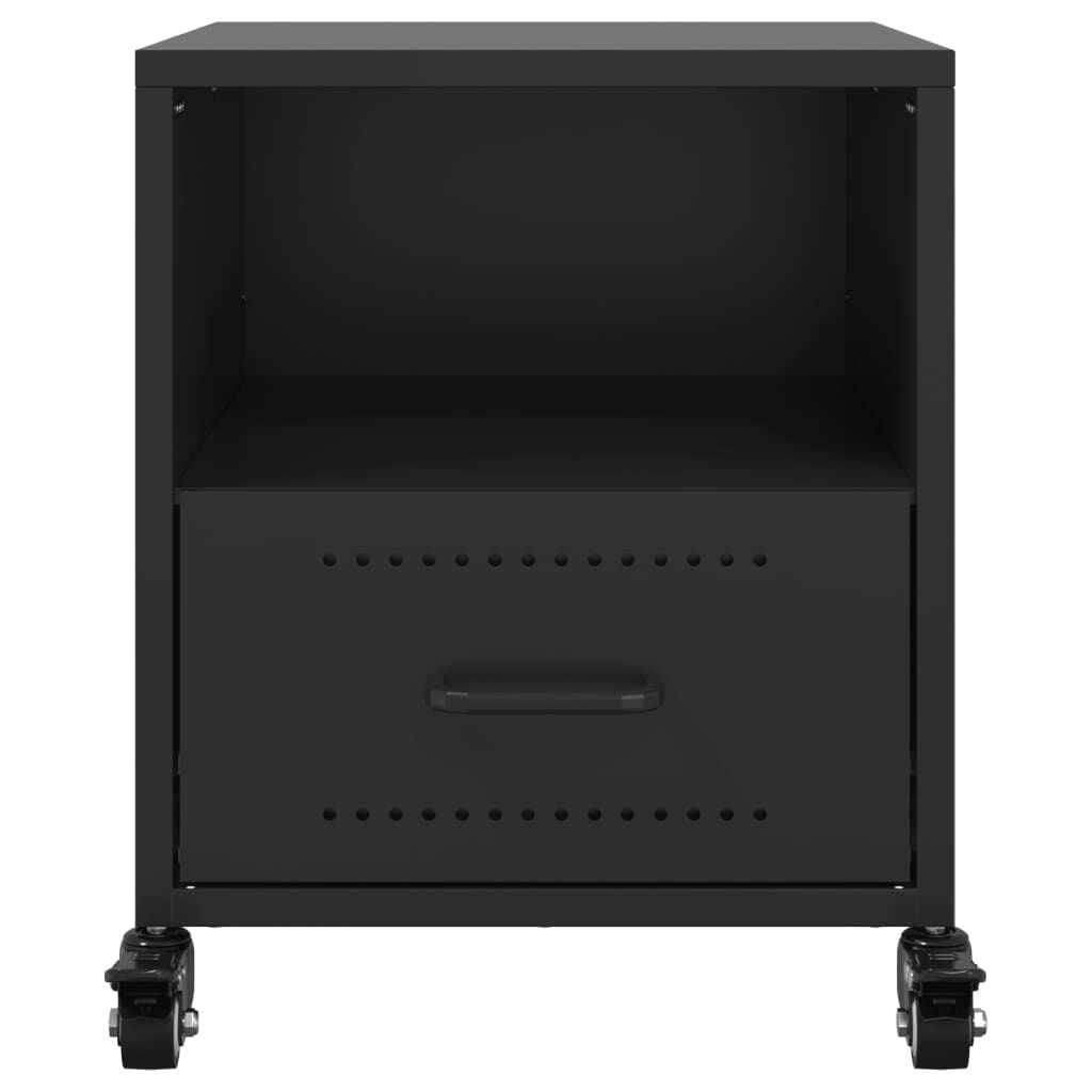 vidaXL Κομοδίνο Μαύρο 36x39x43,5 εκ. από Χάλυβα