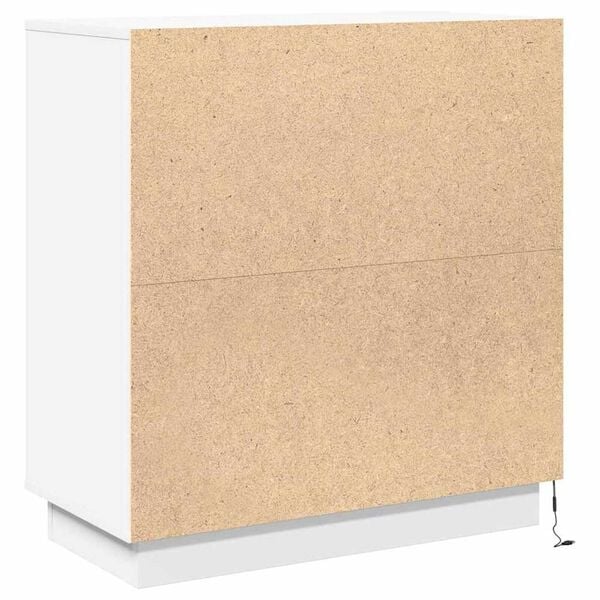 vidaXL Κομοδίνο με ράφι Λευκό 71 x 34.5 x 75 εκ. Επεξεργασμένο ξύλο