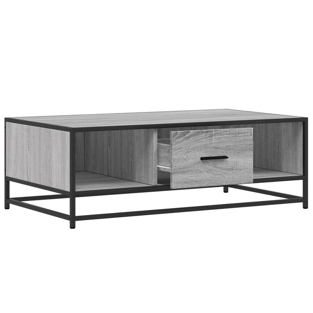 vidaXL Τραπεζάκι Σαλονιού Γκρι Sonoma 100x57x35 εκ Επεξ Ξύλο + Μέταλλο