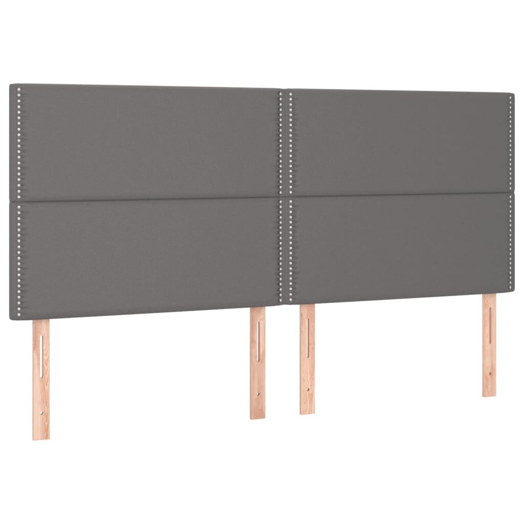 vidaXL Κεφαλάρια Κρεβατιού 4 τεμ. Γκρι 100x5x78/88 εκ.Συνθετικό Δέρμα