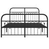 vidaXL Πλαίσιο Κρεβατιού με Κεφαλάρι&Ποδαρικό Μαύρο 137x190εκ. Μέταλλο