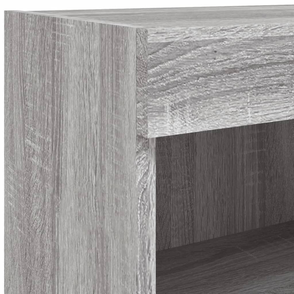 vidaXL Έπιπλα Τοίχου Τηλ. με LED 2 Τεμ. Γκρι Sonoma 60x30x40 εκ.