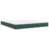 vidaXL Κρεβάτι Boxspring με Στρώμα Σκούρο Πράσινο 180x200εκ. Βελούδινο