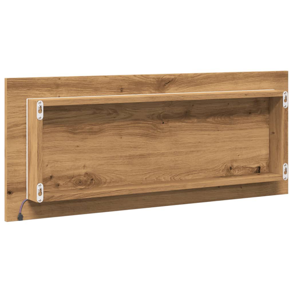 vidaXL καθρέφτης μπάνιου LED Artisan Oak Κατασκευασμένο ξύλο
