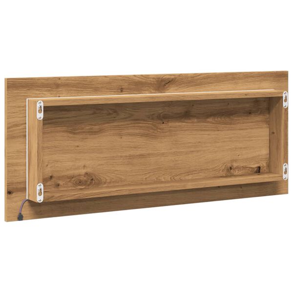 vidaXL καθρέφτης μπάνιου LED Artisan Oak Κατασκευασμένο ξύλο