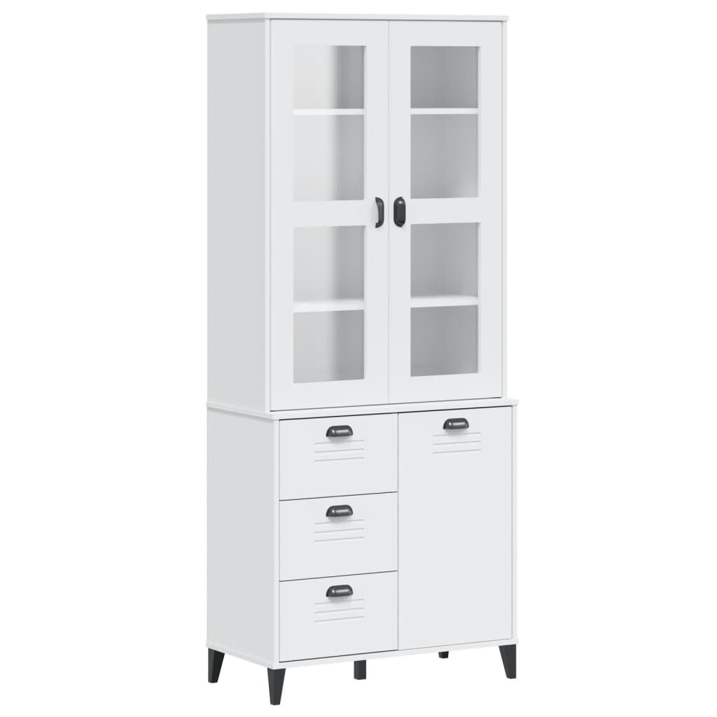 vidaXL Ντουλάπι Ψηλό VIKEN Λευκός 80x40x190 εκ. από Μασίφ Ξύλο Πεύκου