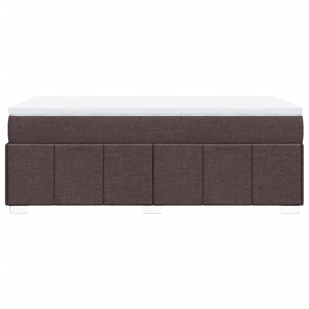 vidaXL Κρεβάτι Boxspring με Στρώμα Σκούρο Καφέ 90x190 εκ. Υφασμάτινο