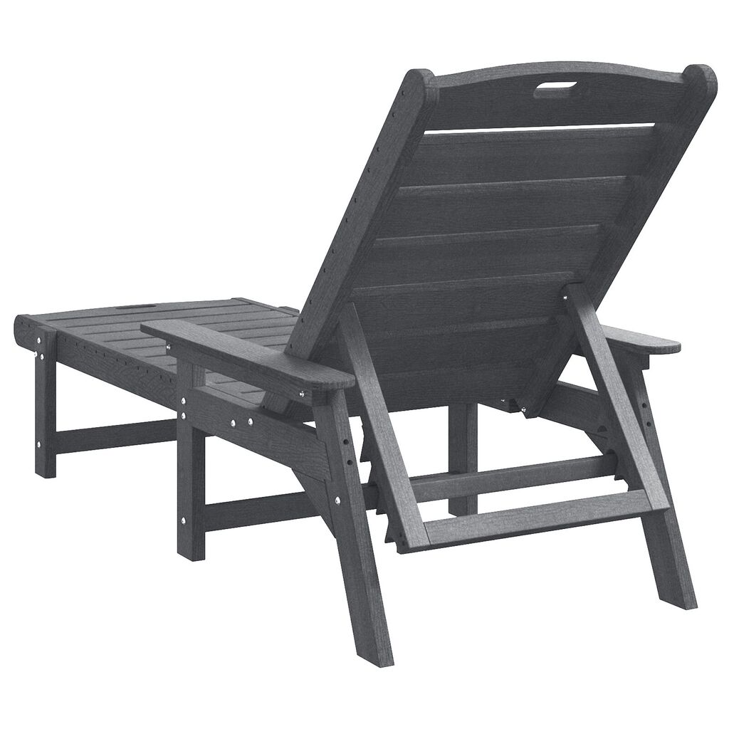 vidaXL Ξαπλώστρα Ανοιχτό γκρι 53x162x98.5 εκ. HDPE